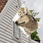 Labrador Retriever And Puppy Print House Flag