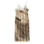 Labrador Retriever And Puppy Print Jersey Midi Cami Dress