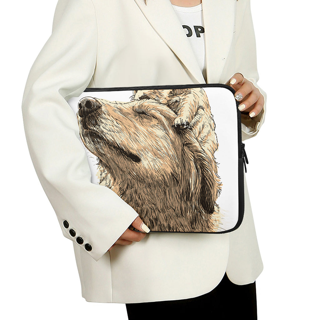 Labrador Retriever And Puppy Print Laptop Sleeve