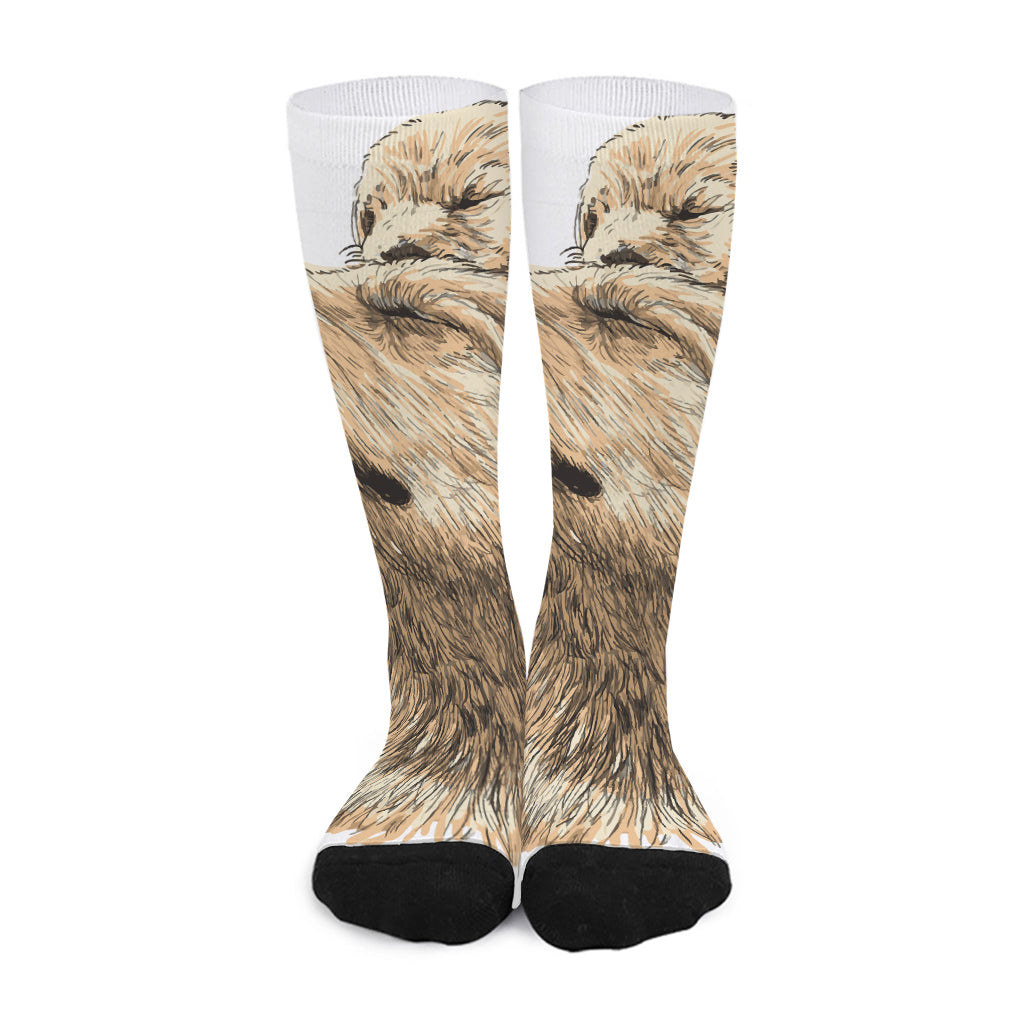 Labrador Retriever And Puppy Print Long Socks