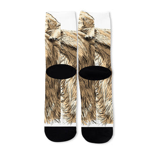 Labrador Retriever And Puppy Print Long Socks