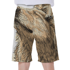 Labrador Retriever And Puppy Print Men's Beach Shorts