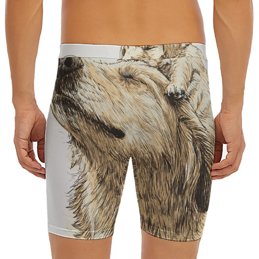 Labrador Retriever And Puppy Print Men's Long Boxer Briefs