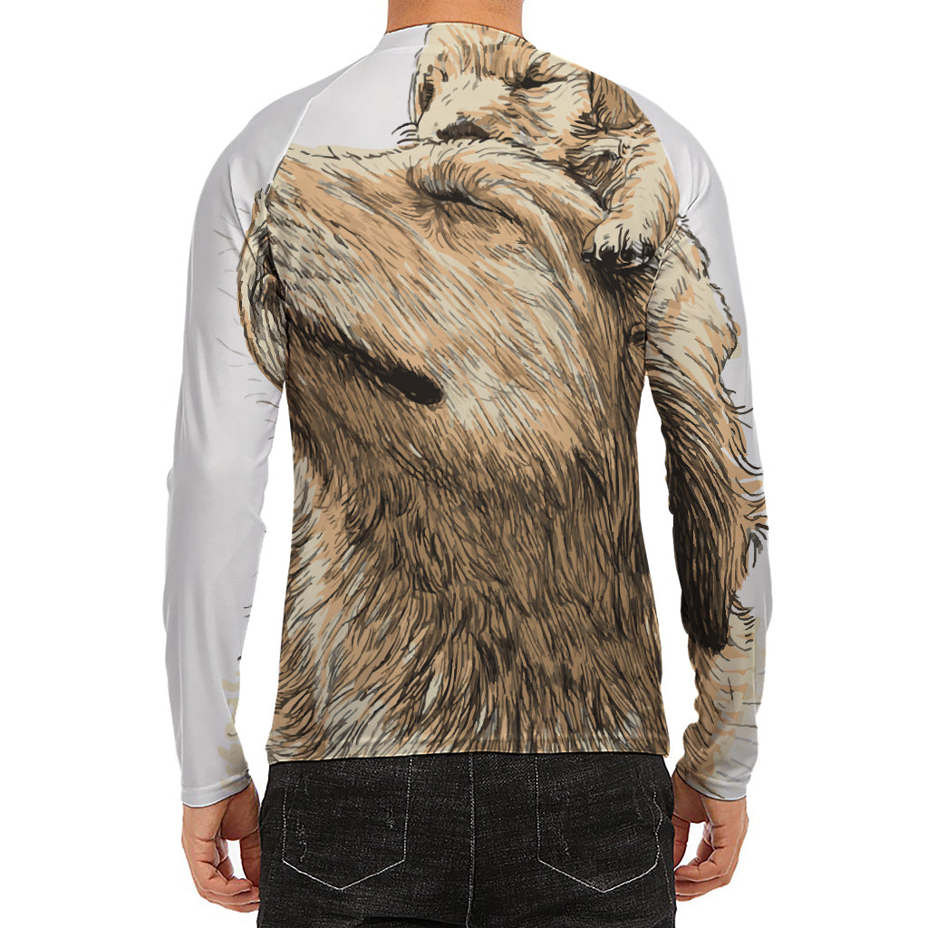 Labrador Retriever And Puppy Print Men's Long Sleeve Rash Guard
