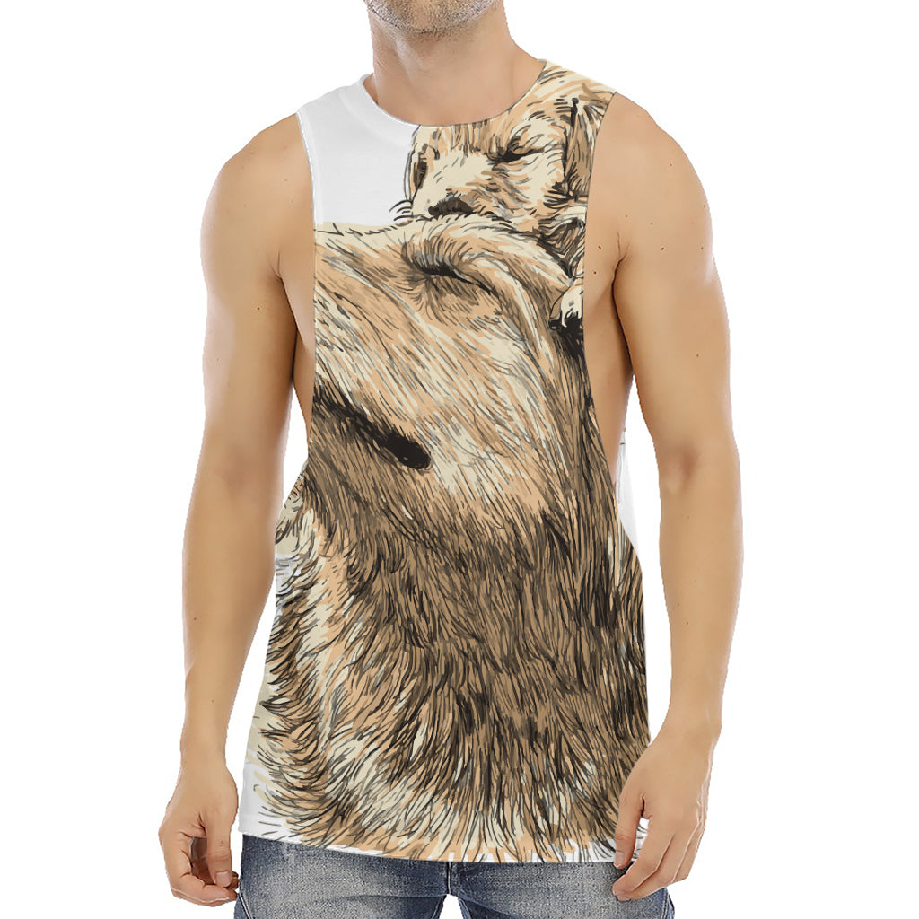 Labrador Retriever And Puppy Print Men's Muscle Tank Top