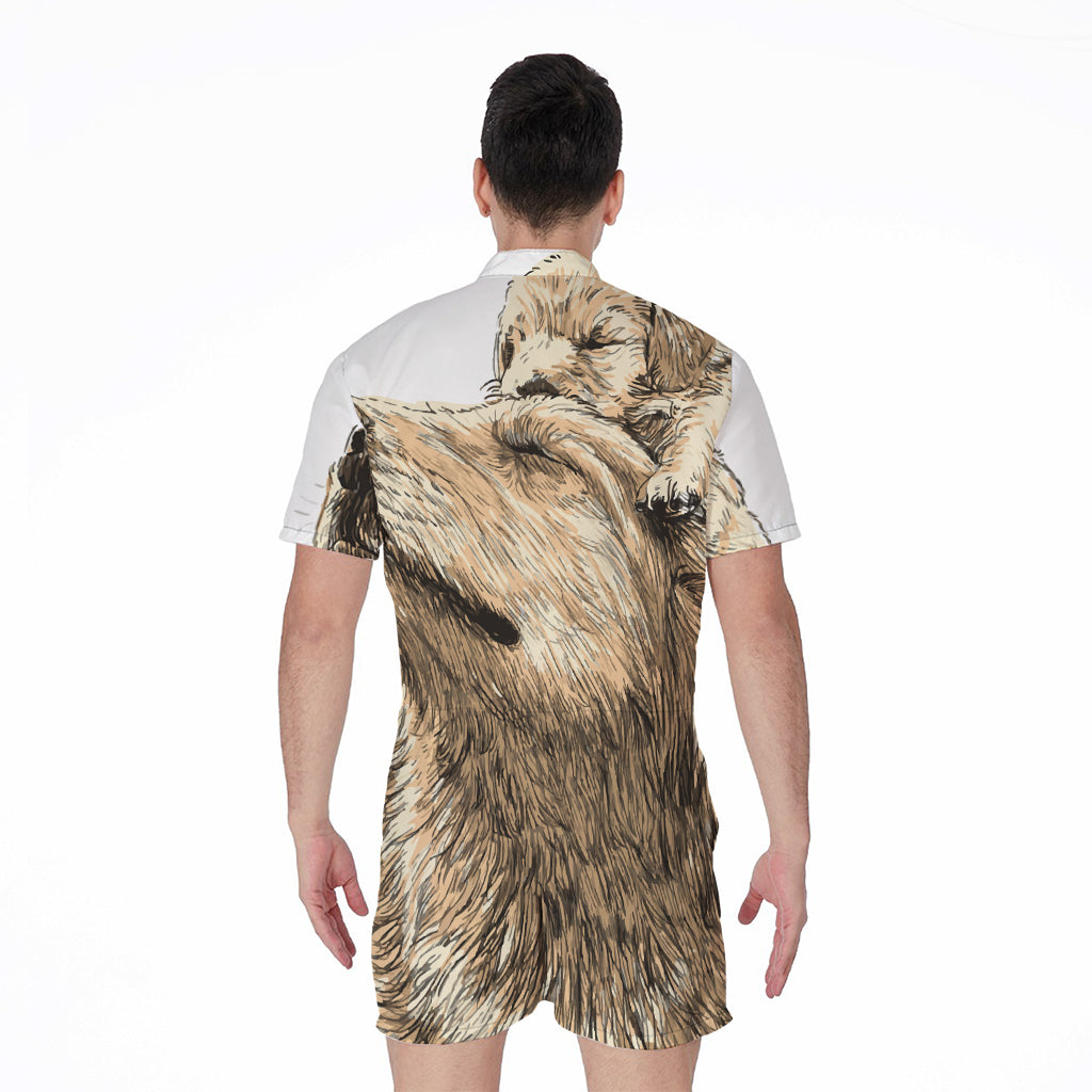 Labrador Retriever And Puppy Print Men's Rompers