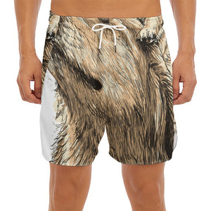 Labrador Retriever And Puppy Print Men's Split Running Shorts