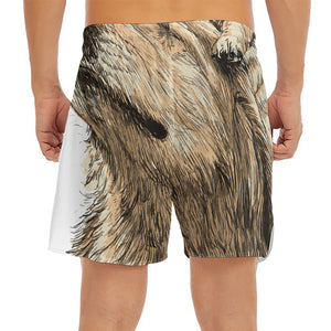 Labrador Retriever And Puppy Print Men's Split Running Shorts