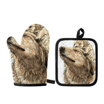 Labrador Retriever And Puppy Print Oven Mitt And Pot Holder Set