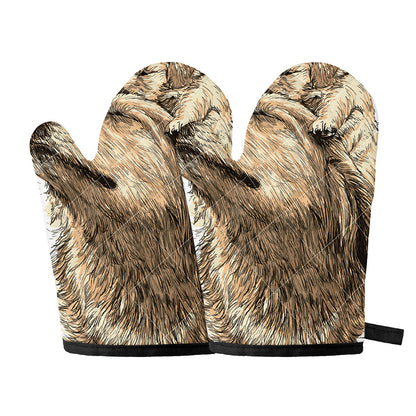 Labrador Retriever And Puppy Print Oven Mitts