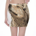 Labrador Retriever And Puppy Print Pencil Mini Skirt