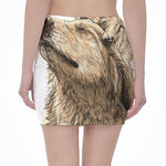 Labrador Retriever And Puppy Print Pencil Mini Skirt