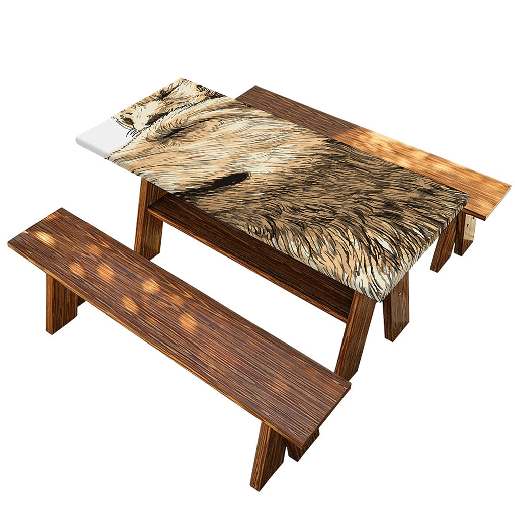 Labrador Retriever And Puppy Print Picnic Table Cover