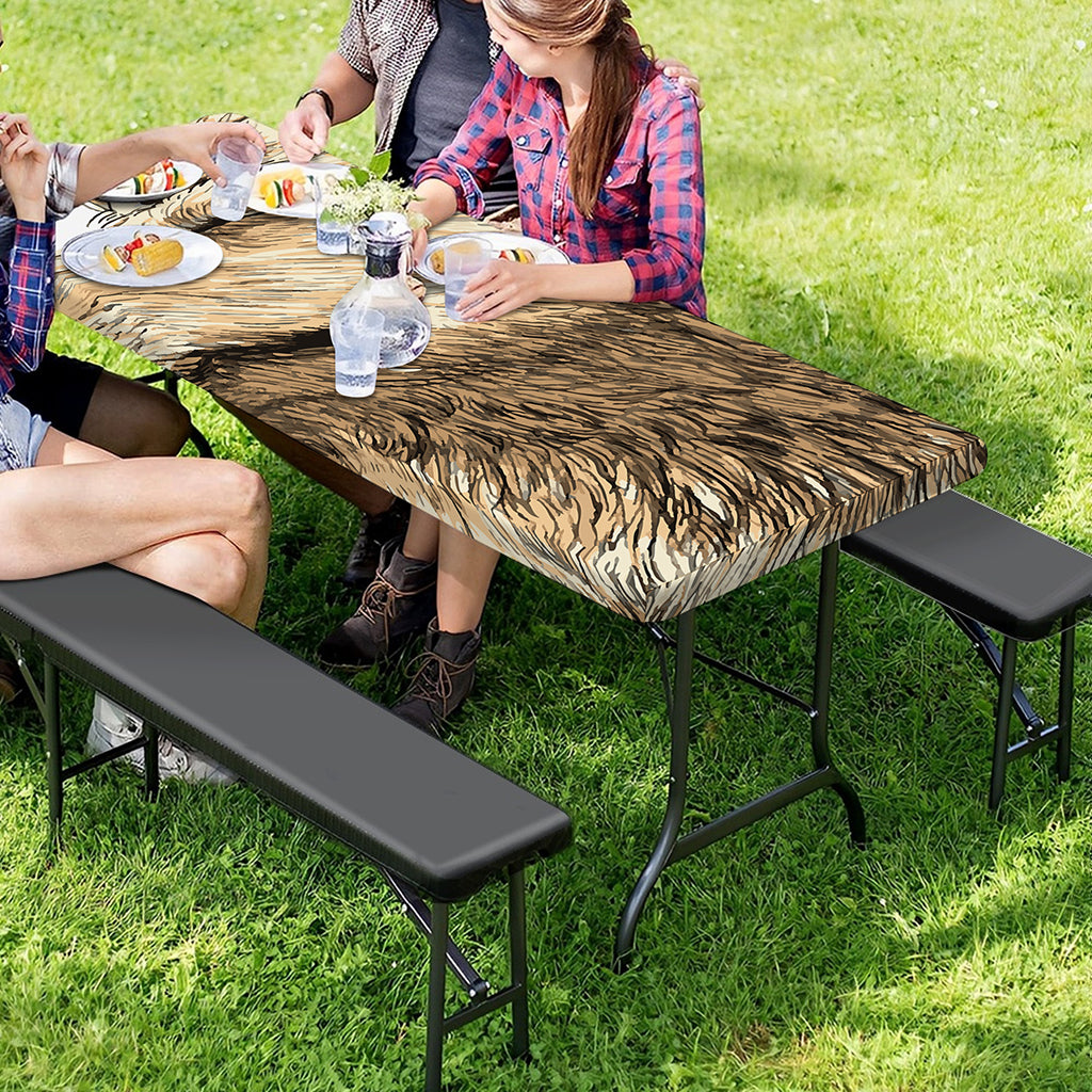 Labrador Retriever And Puppy Print Picnic Table Cover