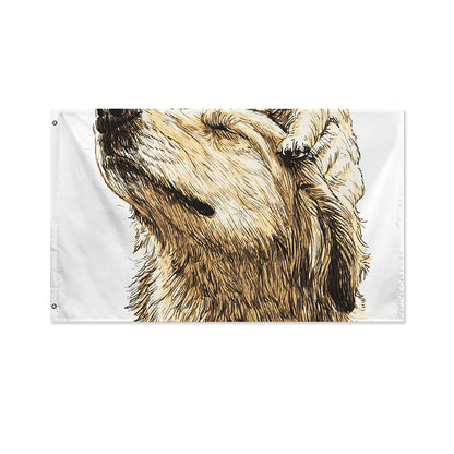 Labrador Retriever And Puppy Print Polyester Flag