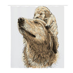 Labrador Retriever And Puppy Print Polyester Shower Curtain