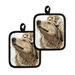 Labrador Retriever And Puppy Print Pot Holders