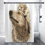 Labrador Retriever And Puppy Print Premium Shower Curtain