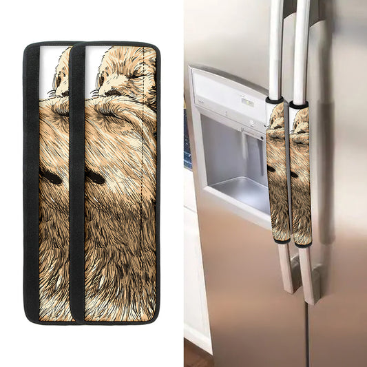 Labrador Retriever And Puppy Print Refrigerator Handle Covers