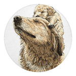 Labrador Retriever And Puppy Print Round Blanket