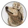 Labrador Retriever And Puppy Print Round Floor Mat