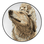 Labrador Retriever And Puppy Print Round Floor Mat