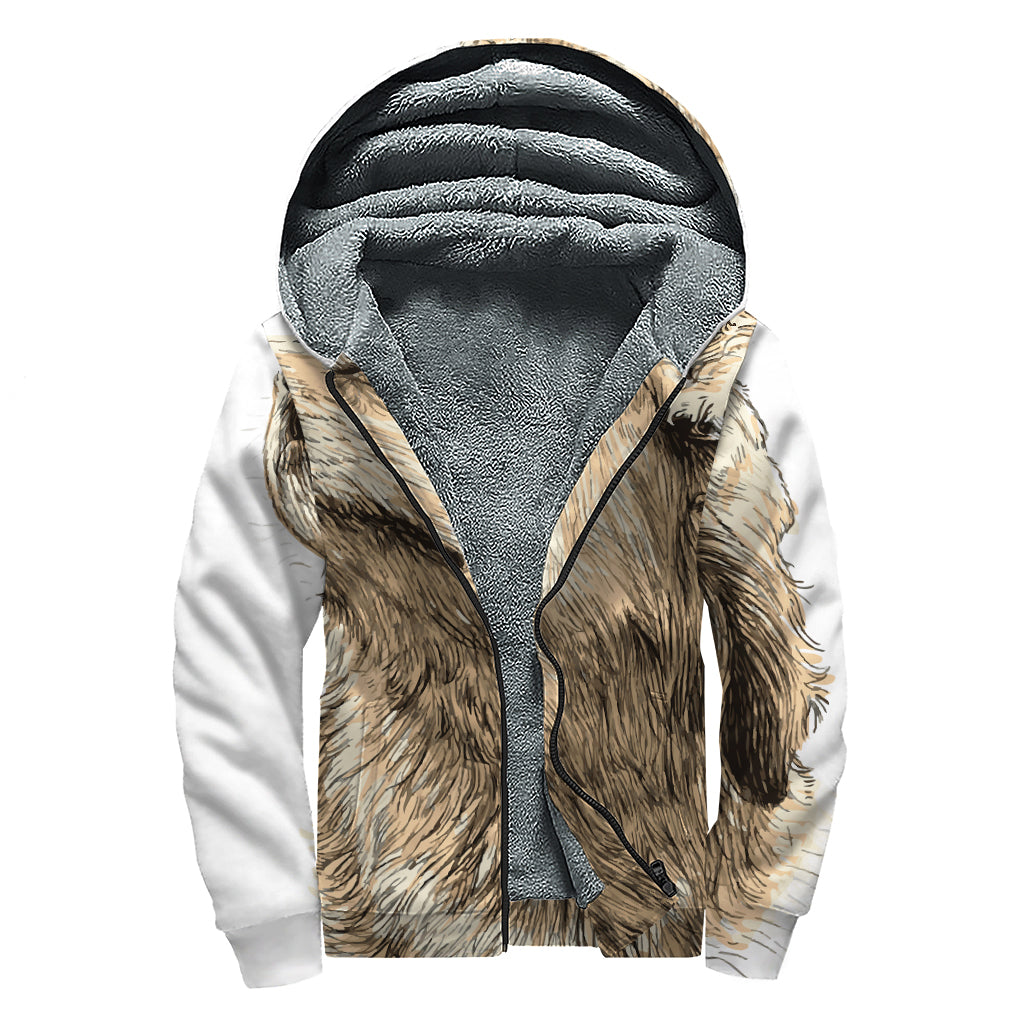 Labrador Retriever And Puppy Print Sherpa Lined Zip Up Hoodie