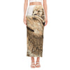 Labrador Retriever And Puppy Print Side Slit Maxi Skirt