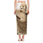 Labrador Retriever And Puppy Print Side Slit Maxi Skirt