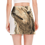 Labrador Retriever And Puppy Print Side Slit Mini Skirt