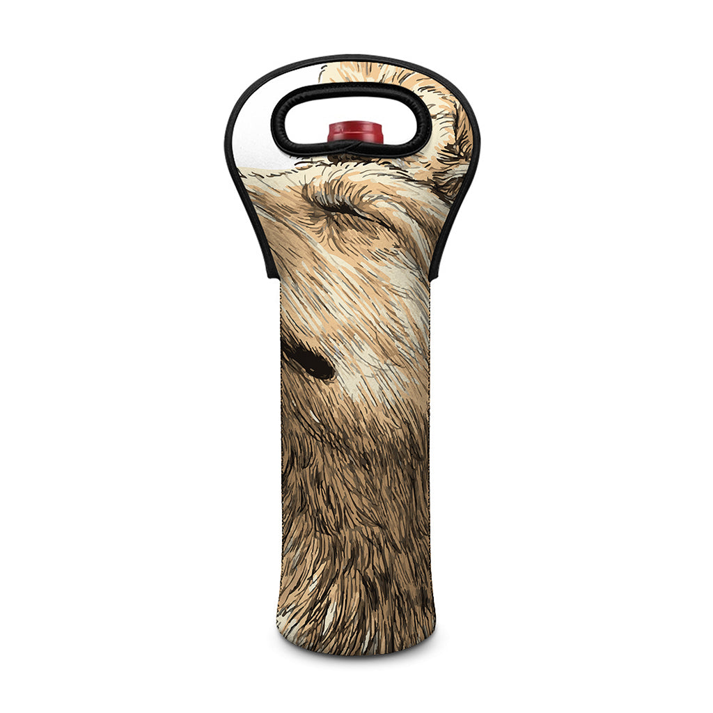Labrador Retriever And Puppy Print Single Neoprene Wine Tote