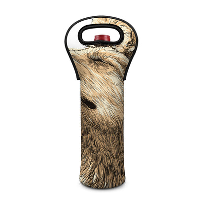 Labrador Retriever And Puppy Print Single Neoprene Wine Tote