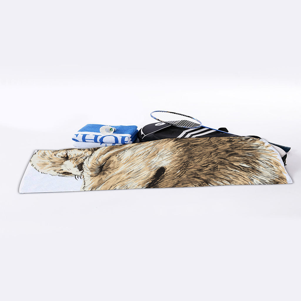 Labrador Retriever And Puppy Print Sports Towel