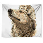 Labrador Retriever And Puppy Print Tapestry