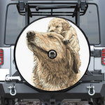 Labrador Retriever And Puppy Print Tire Cover With Camera Hole