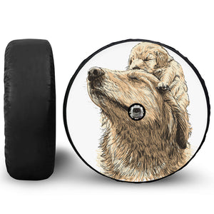 Labrador Retriever And Puppy Print Tire Cover With Camera Hole