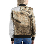 Labrador Retriever And Puppy Print Women's Bomber Jacket