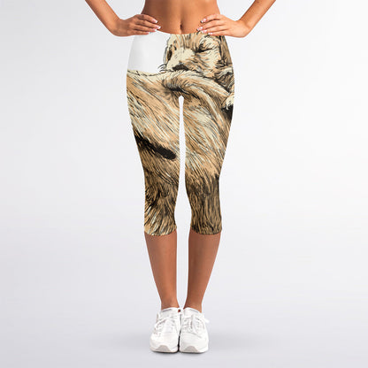 Labrador Retriever And Puppy Print Women's Capri Leggings