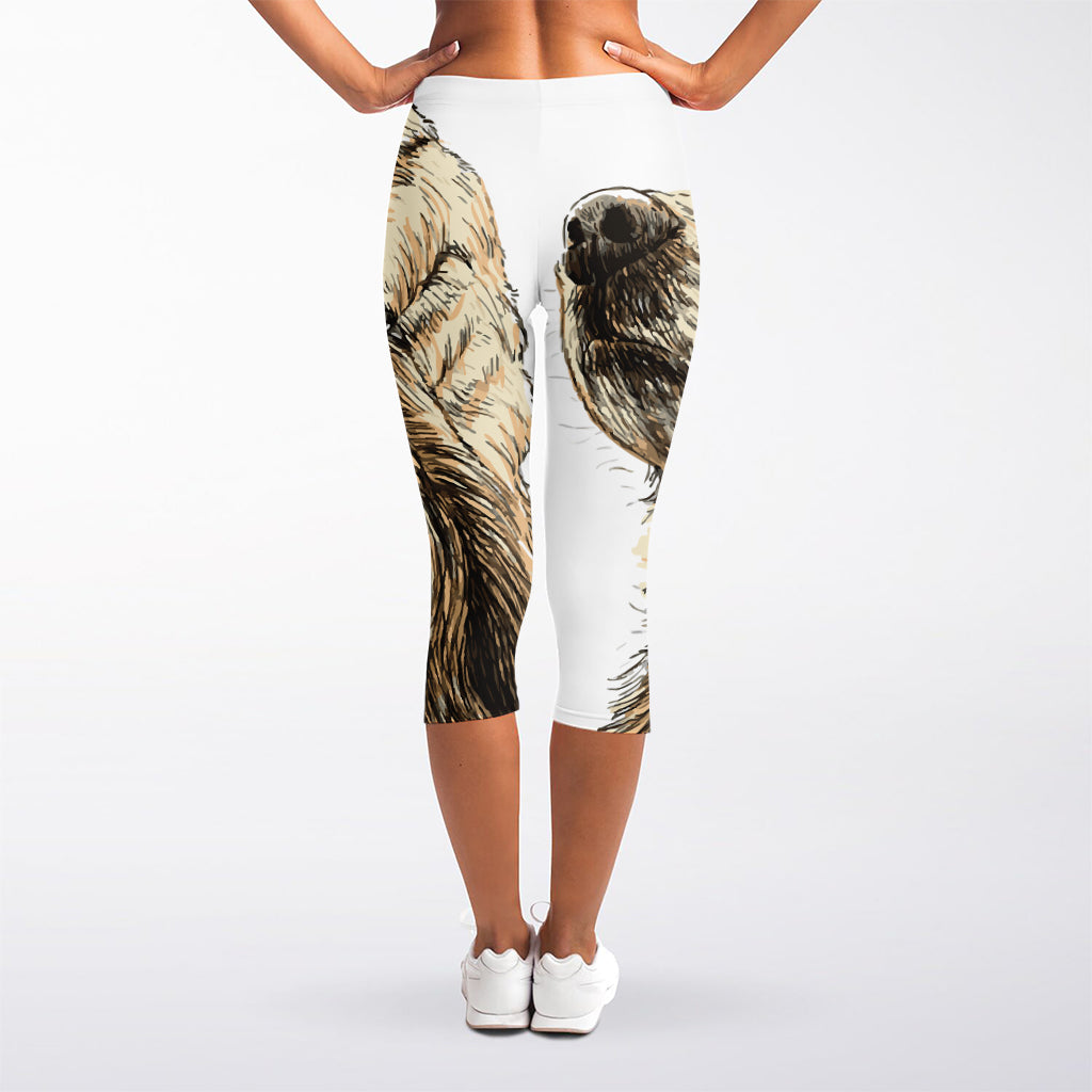 Labrador Retriever And Puppy Print Women's Capri Leggings