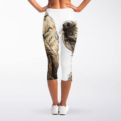 Labrador Retriever And Puppy Print Women's Capri Leggings