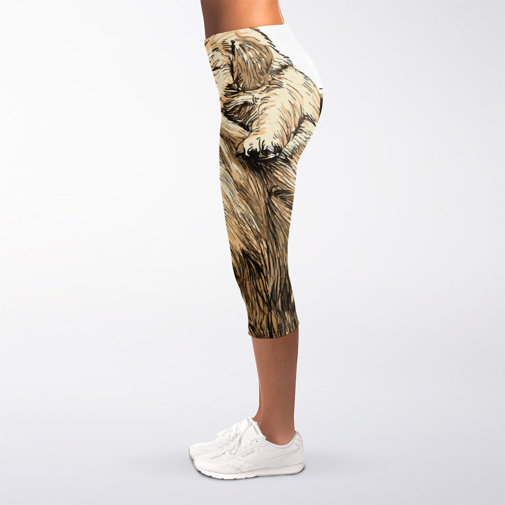 Labrador Retriever And Puppy Print Women's Capri Leggings