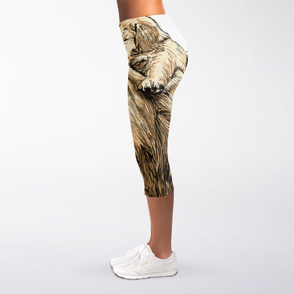 Labrador Retriever And Puppy Print Women's Capri Leggings