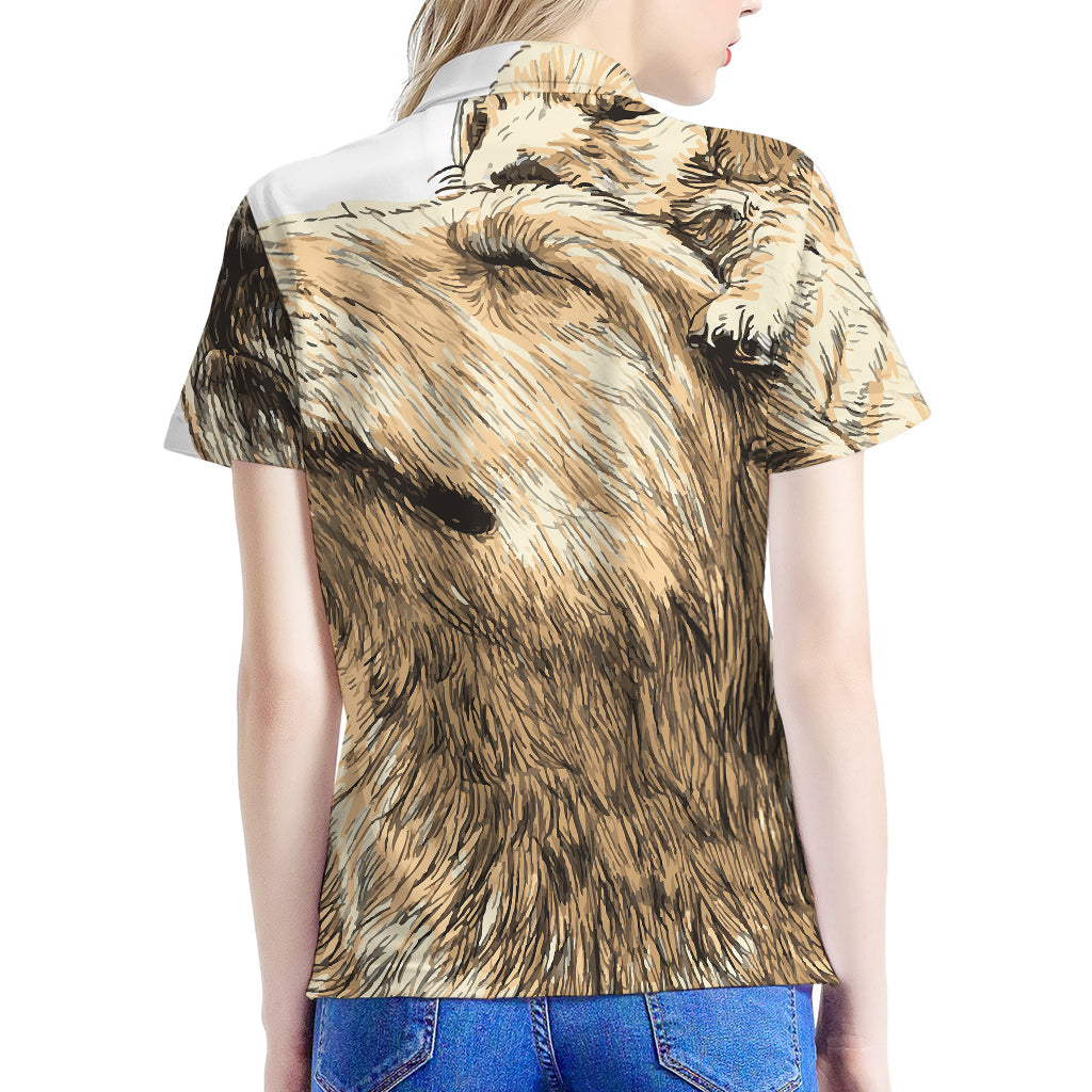 Labrador Retriever And Puppy Print Women's Polo Shirt