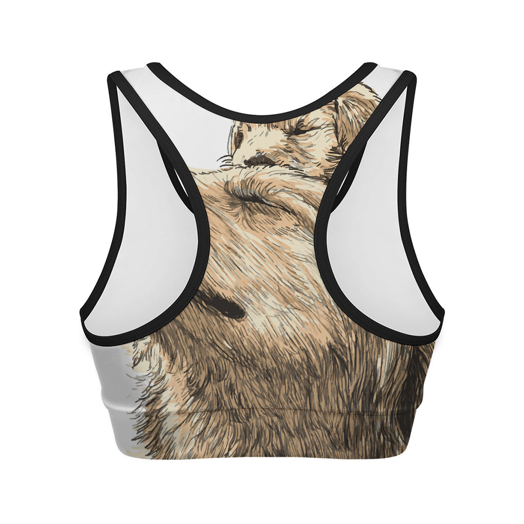 Labrador Retriever And Puppy Print Women's Sports Bra