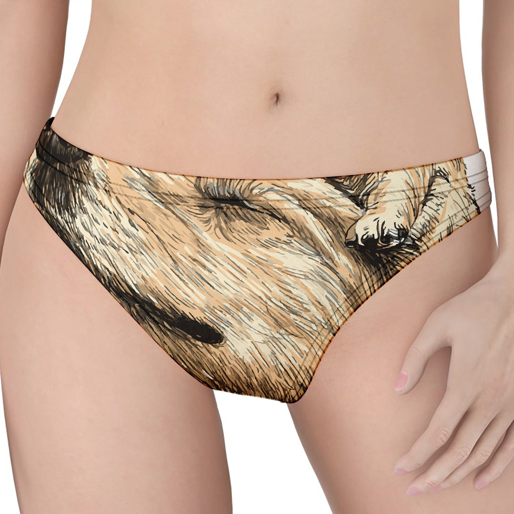 Labrador Retriever And Puppy Print Women's Thong