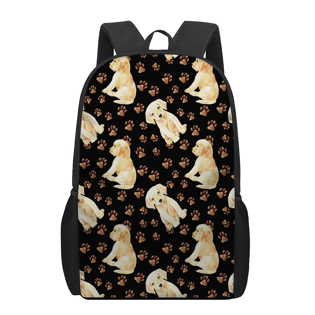 Labrador Retriever Puppy Pattern Print 17 Inch Backpack