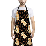 Labrador Retriever Puppy Pattern Print Bib Apron With Pocket