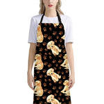 Labrador Retriever Puppy Pattern Print Bib Apron With Pocket