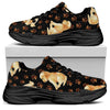 Labrador Retriever Puppy Pattern Print Black Chunky Shoes