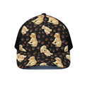 Labrador Retriever Puppy Pattern Print Black Mesh Trucker Hat